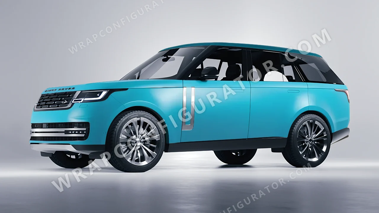 Blue Land Rover Range Rover 2024 wrapped in ORACAL Lagoon 970RA-553M