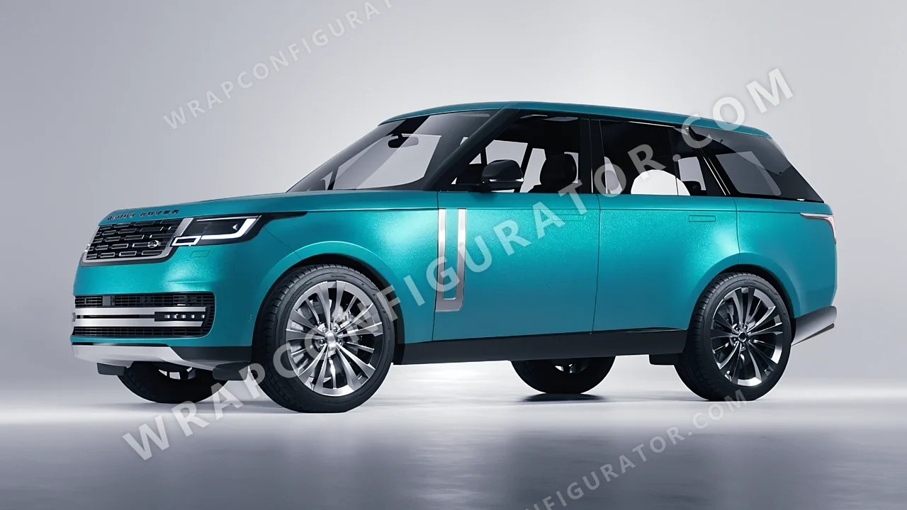Blue Land Rover Range Rover 2024 wrapped in ORACAL Matt Turbo Turquoise 970RA-182M