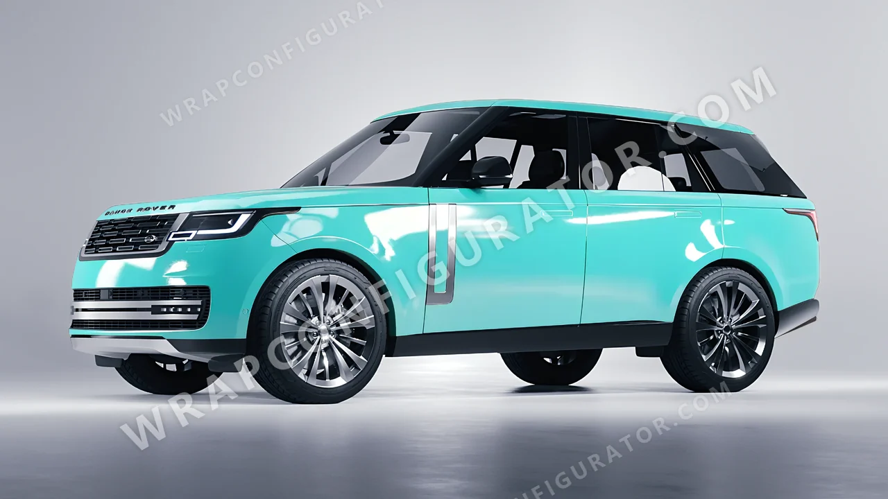 Blue Land Rover Range Rover 2024 wrapped in ORACAL Mint 970RA-055G