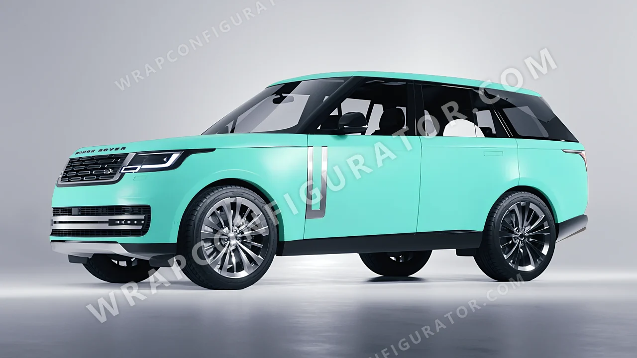 Blue Land Rover Range Rover 2024 wrapped in ORACAL Mint 970RA-055M