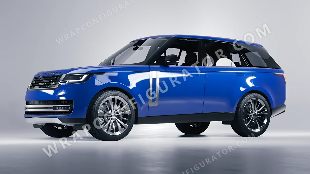 Blue Land Rover Range Rover 2024 wrapped in ORACAL Sea Blue 970RA-509G