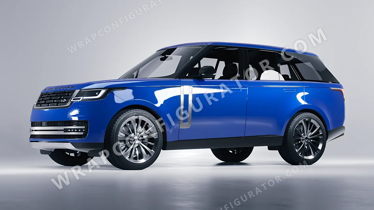Blue Land Rover Range Rover 2024 wrapped in ORACAL Traffic Blue 970RA-057G