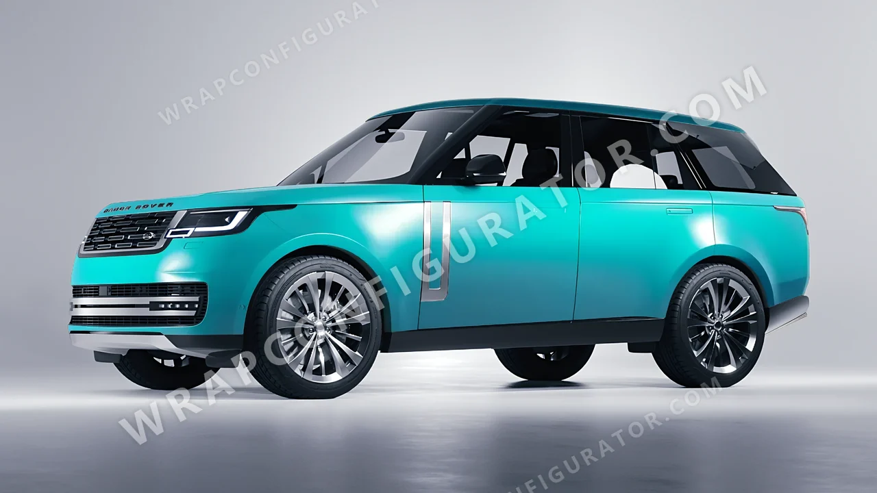 Blue Land Rover Range Rover 2024 wrapped in ORACAL Turbo Turquoise 970RA-172G