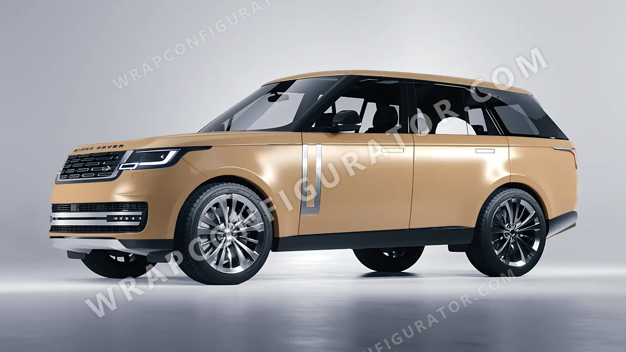 Brown Land Rover Range Rover 2024 wrapped in 3M Sandstone S49