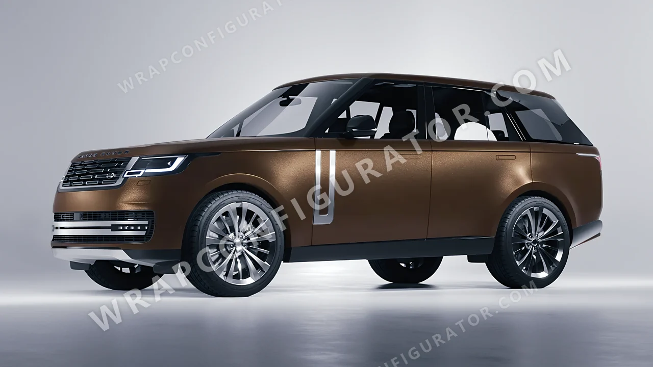 Brown Land Rover Range Rover 2024 wrapped in KPMF Matt Java Brown K75543