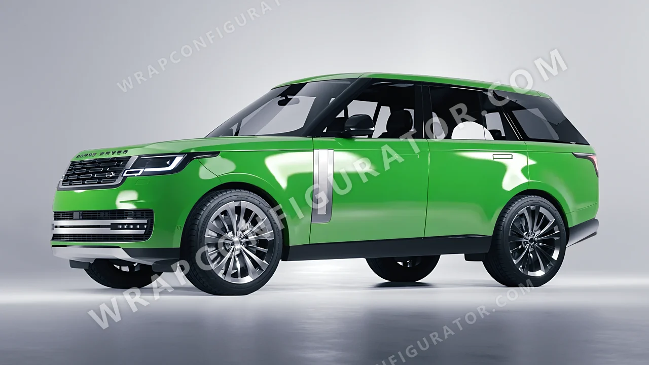 Green Land Rover Range Rover 2024 wrapped in 3M Gloss Light Green G16