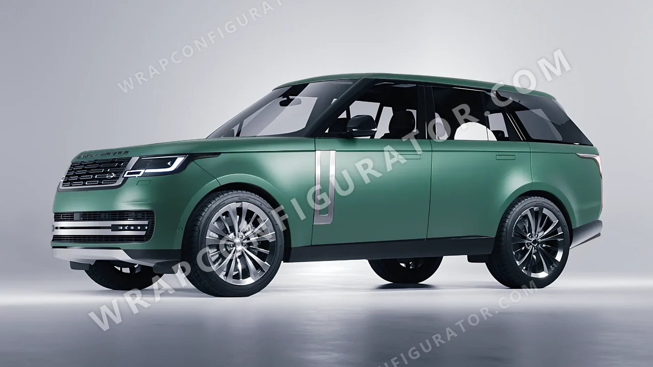Green Land Rover Range Rover 2024 wrapped in 3M Matte Pine Green Metallic M206