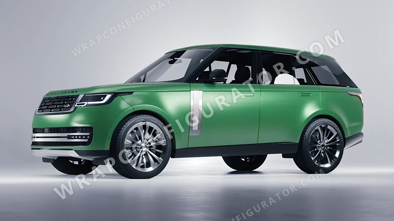 Green Land Rover Range Rover 2024 wrapped in 3M Satin Apple Green S196