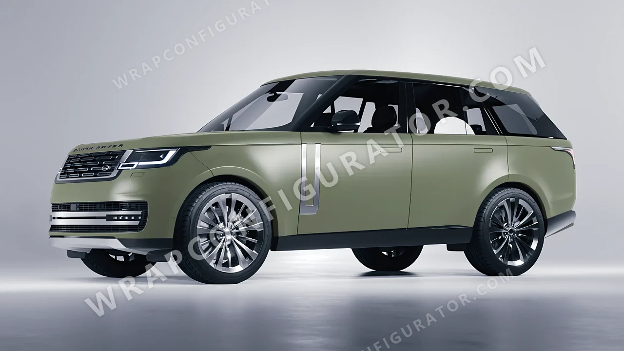 Green Land Rover Range Rover 2024 wrapped in Avery Dennison Khaki Green SW900-711-O