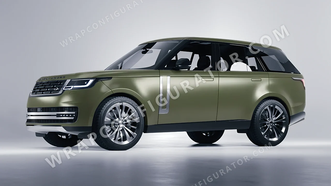 Green Land Rover Range Rover 2024 wrapped in Avery Dennison Khaki Green SW900-712-O
