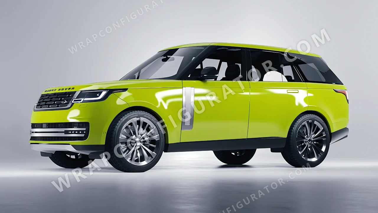 Green Land Rover Range Rover 2024 wrapped in Avery Dennison Lime Green SW900-731-O