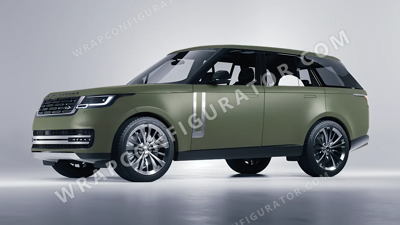 Green Land Rover Range Rover 2024 wrapped in Inozetek Dynamic PPF Army Green DPPF810