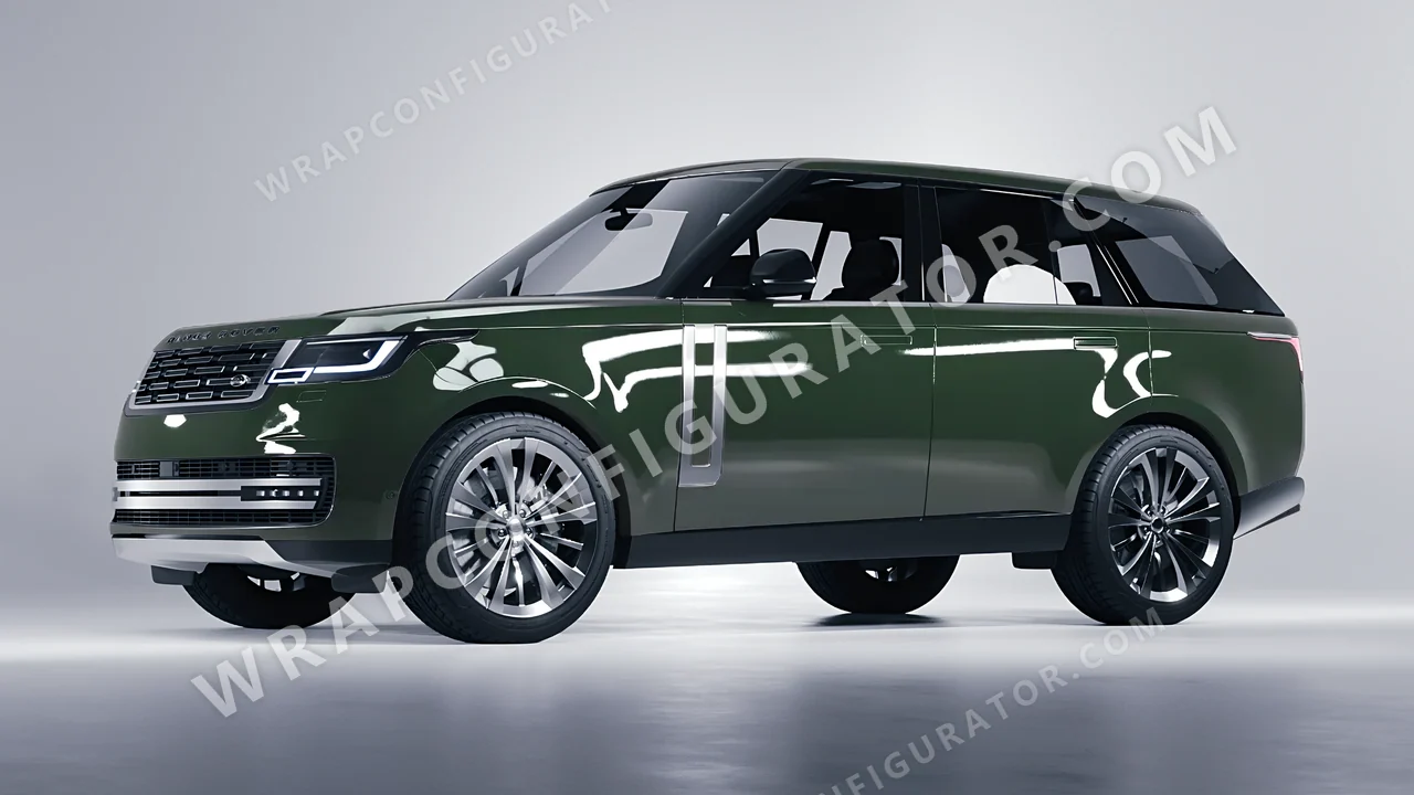 Green Land Rover Range Rover 2024 wrapped in Inozetek Dynamic PPF Student Driver Olive SD103
