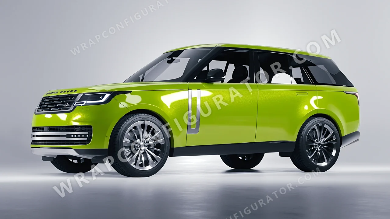 Green Land Rover Range Rover 2024 wrapped in KPMF Dynamic Lime K75454