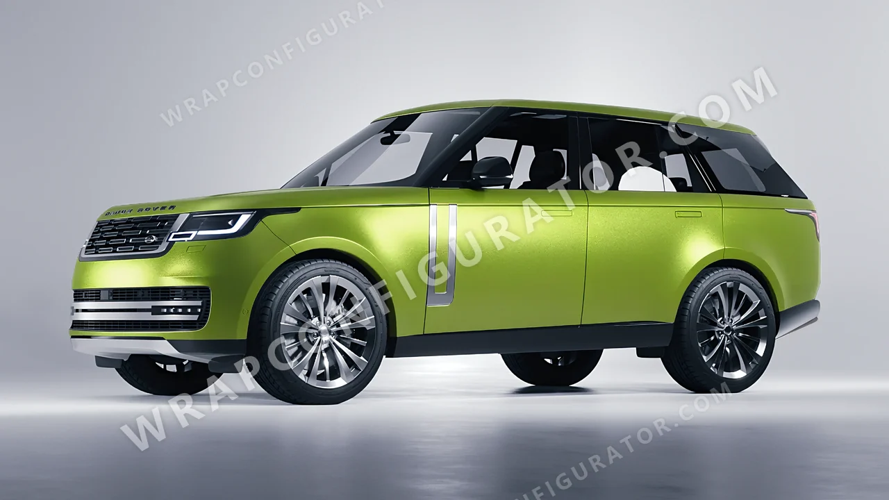Green Land Rover Range Rover 2024 wrapped in KPMF Matt Dynamic Lime K75503