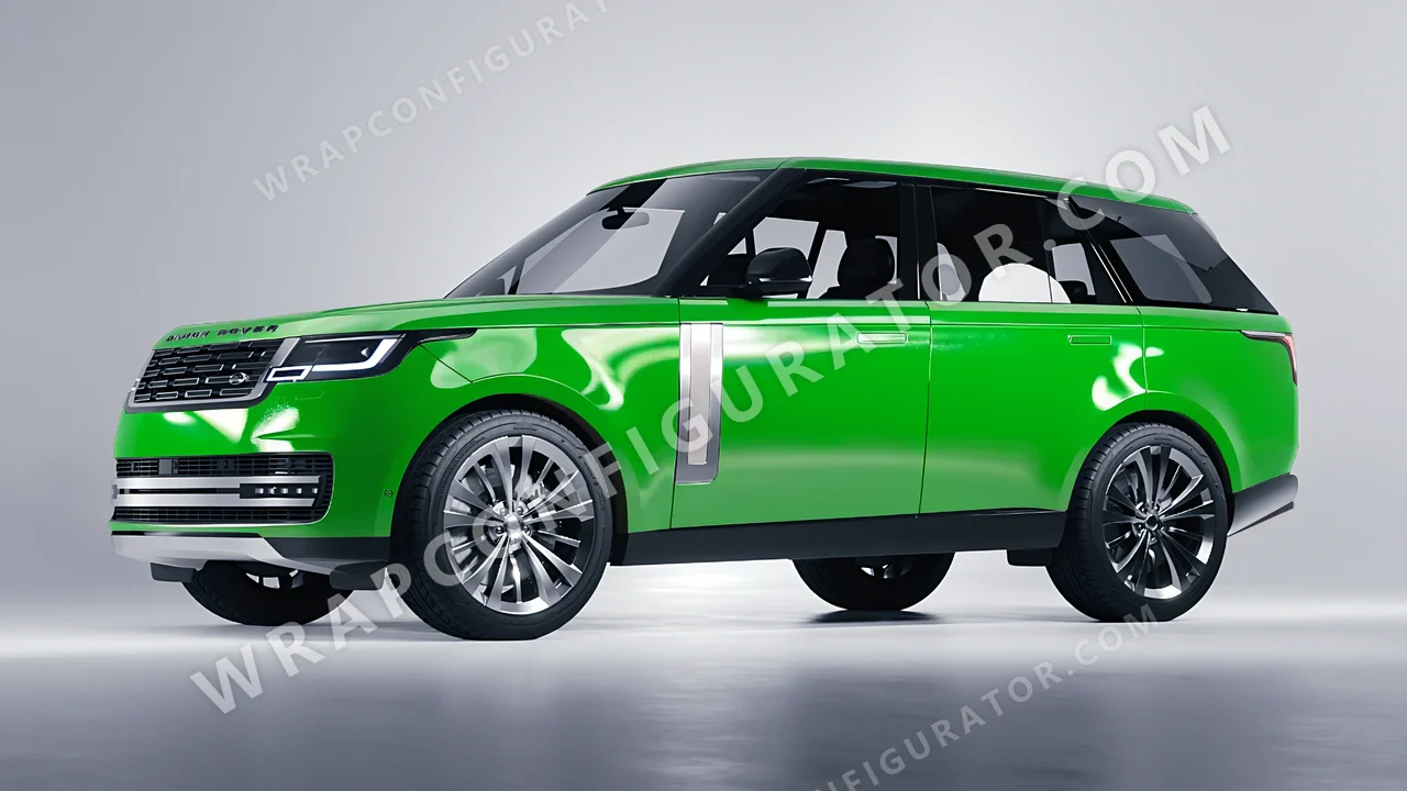 Green Land Rover Range Rover 2024 wrapped in ORACAL Lawn Green 970RA-464G