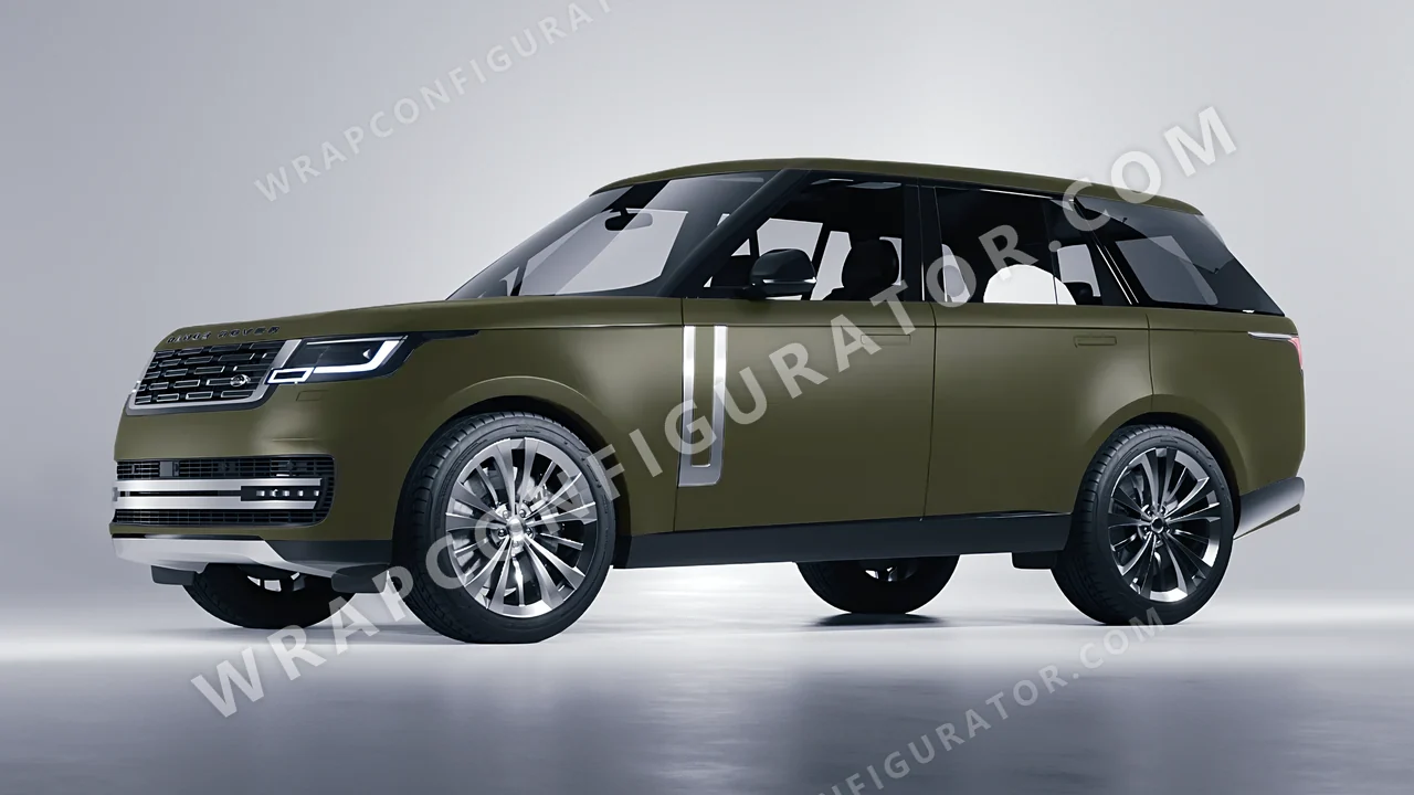 Green Land Rover Range Rover 2024 wrapped in ORACAL Nato Olive 970RA-285M