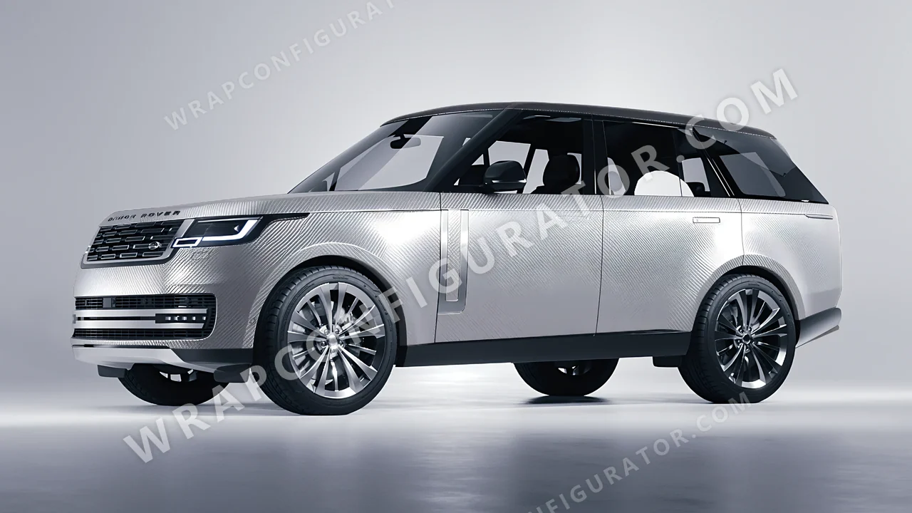 Grey Land Rover Range Rover 2024 wrapped in 3M Carbon Fiber Anthracite CFS201
