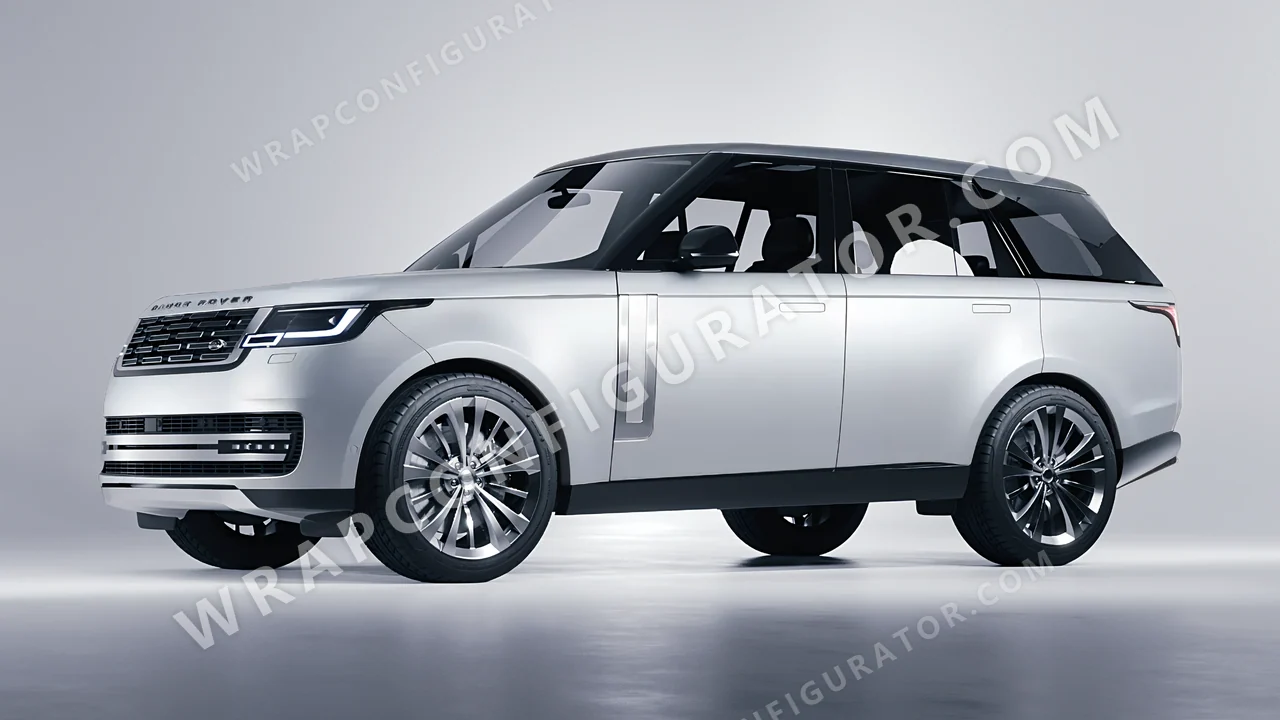 Grey Land Rover Range Rover 2024 wrapped in 3M Matte Silver M21