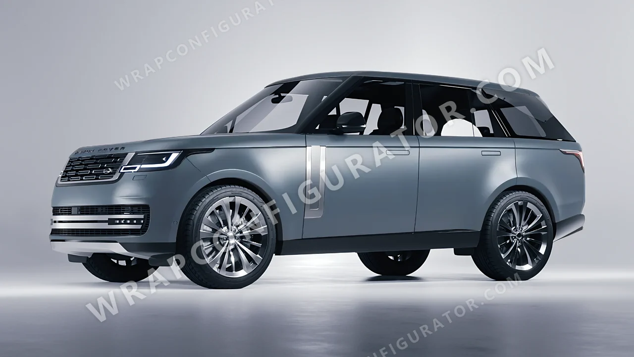 Grey Land Rover Range Rover 2024 wrapped in 3M Satin Battleship Gray S51