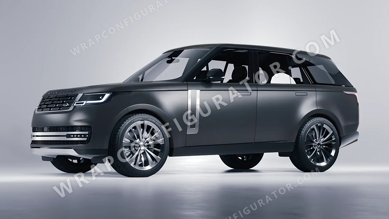 Grey Land Rover Range Rover 2024 wrapped in 3M Satin Dark Gray S261