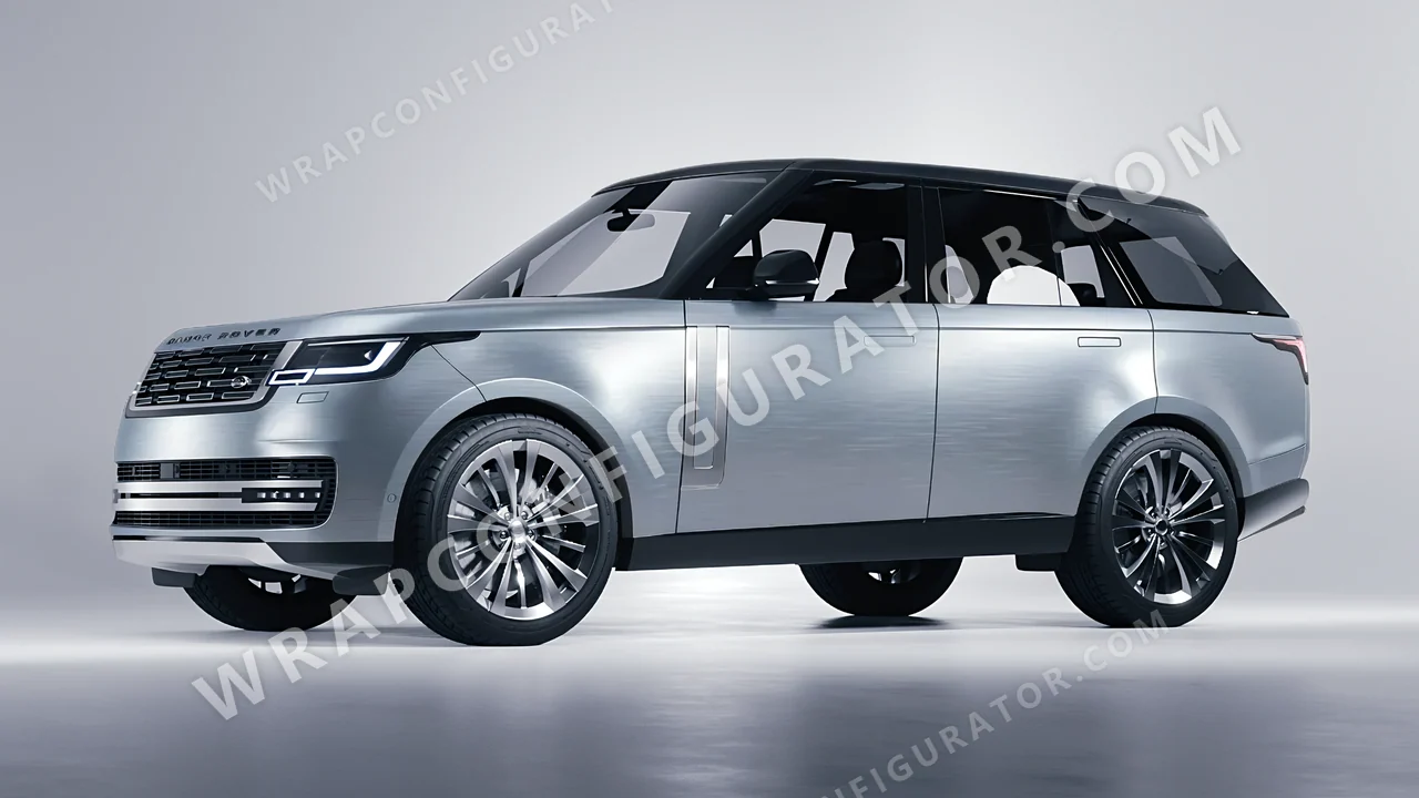 Grey Land Rover Range Rover 2024 wrapped in Avery Dennison Brushed Steel SW900-813-X