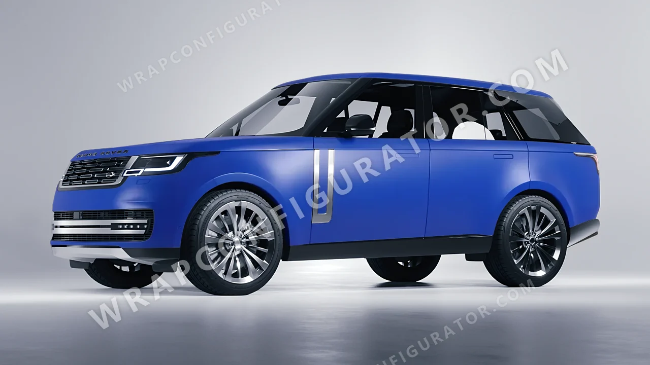 Grey Land Rover Range Rover 2024 wrapped in KPMF Matt Iced Blue Titanium K75505