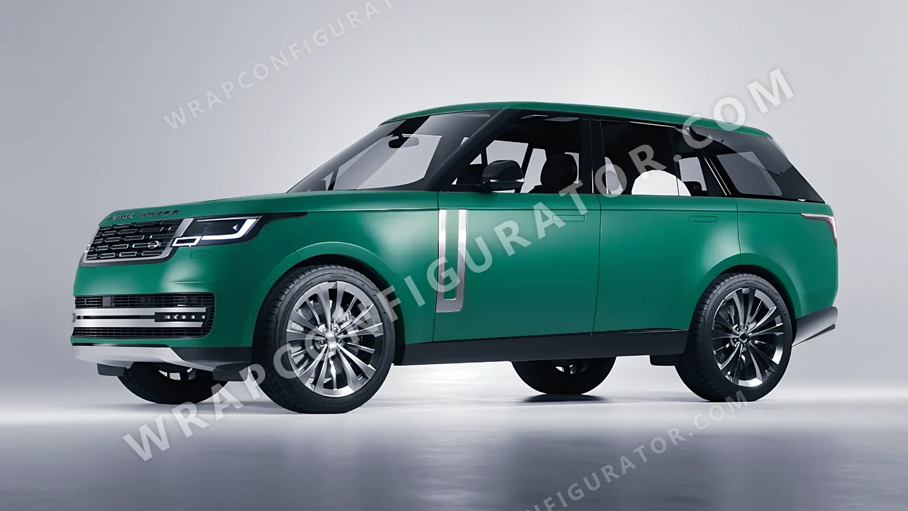 Grey Land Rover Range Rover 2024 wrapped in KPMF Matt Iced Green Titanium K75507