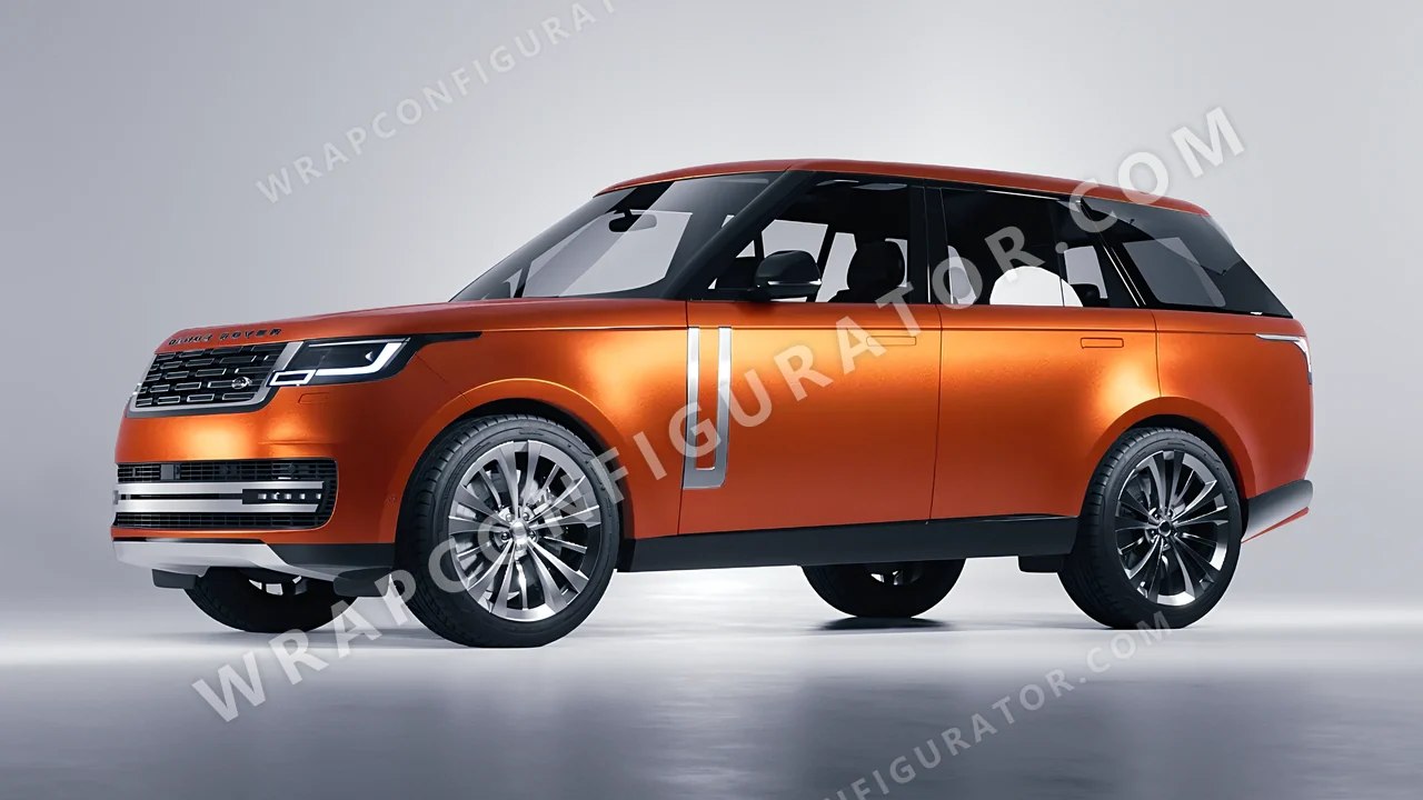 Grey Land Rover Range Rover 2024 wrapped in KPMF Matt Iced Orange Titanium K75502