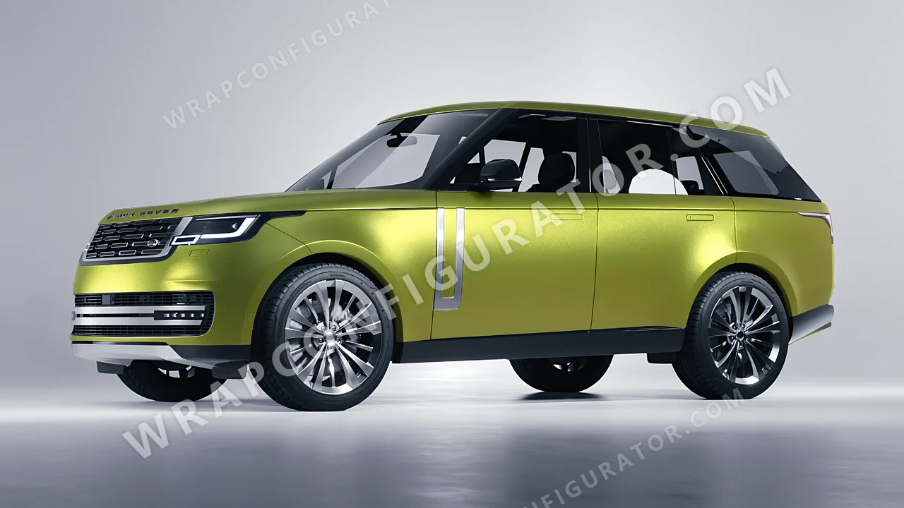 Grey Land Rover Range Rover 2024 wrapped in KPMF Matt Iced Yellow Titanium K75534
