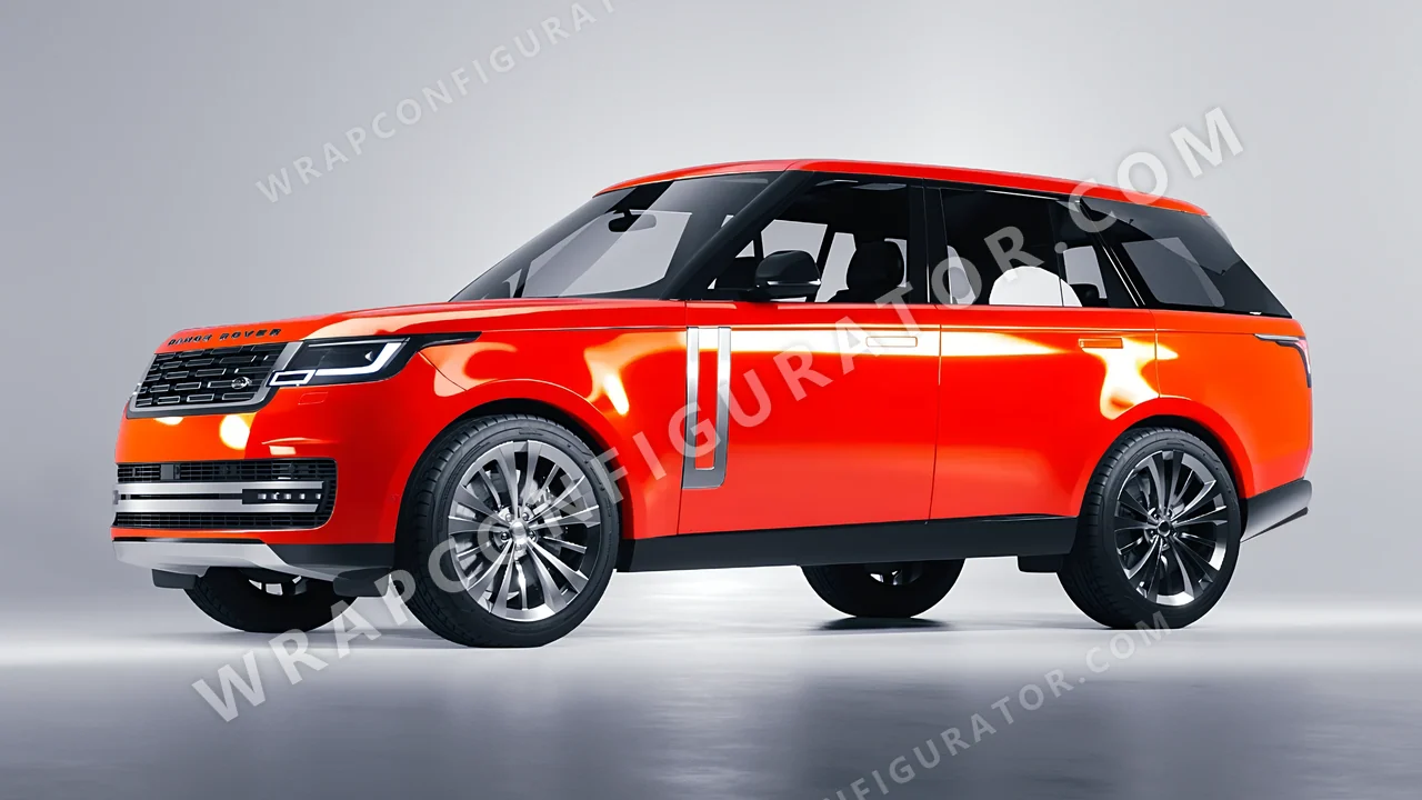 Orange Land Rover Range Rover 2024 wrapped in Inozetek Dynamic PPF Student Driver Sungset Orange SD102