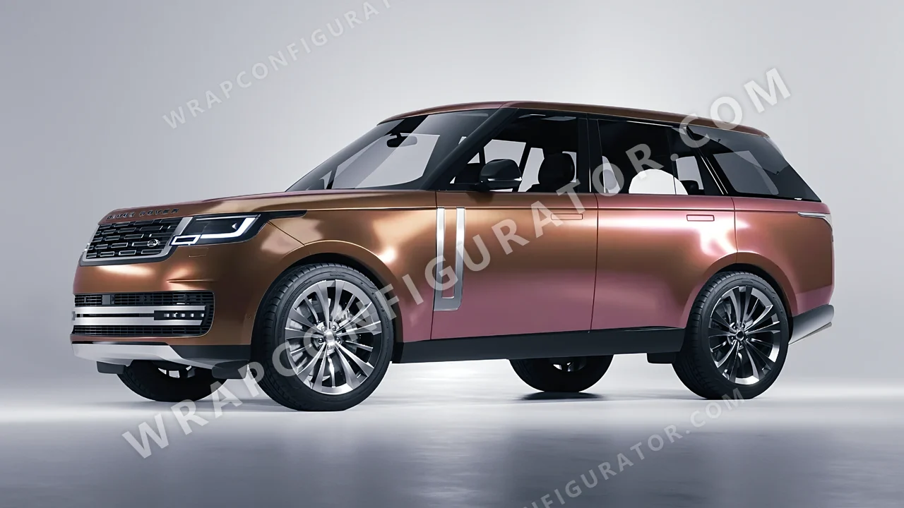 Orange Land Rover Range Rover 2024 wrapped in ORACAL Gloss Aubergine Bronze 970RA-990G