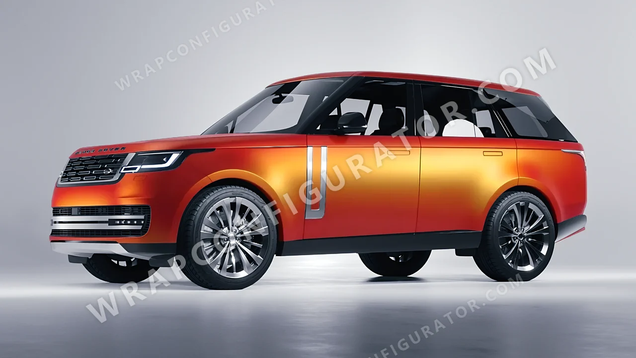Orange Land Rover Range Rover 2024 wrapped in ORACAL Matt Sunset Shift 970RA-100M