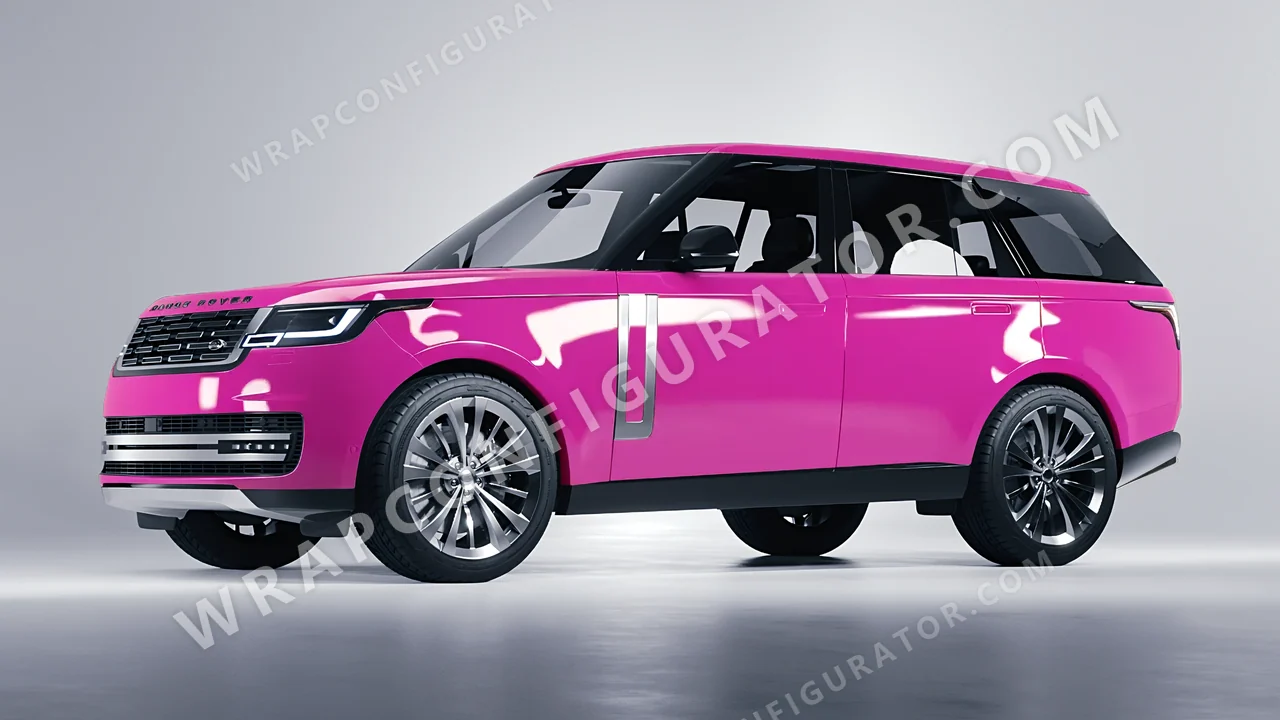 Pink Land Rover Range Rover 2024 wrapped in 3M Gloss Hot Pink G103