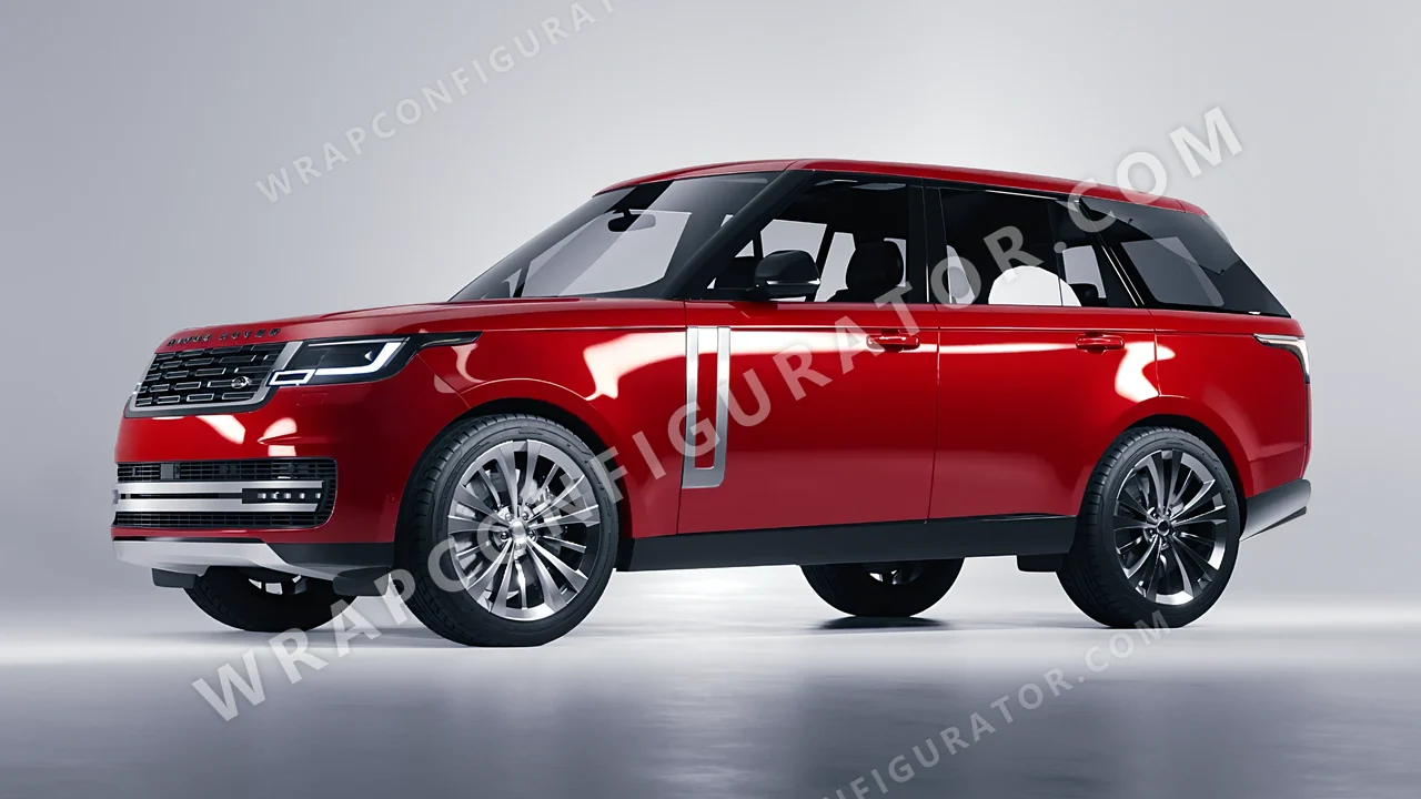 Red Land Rover Range Rover 2024 wrapped in 3M Gloss Dragon Fire Red G363