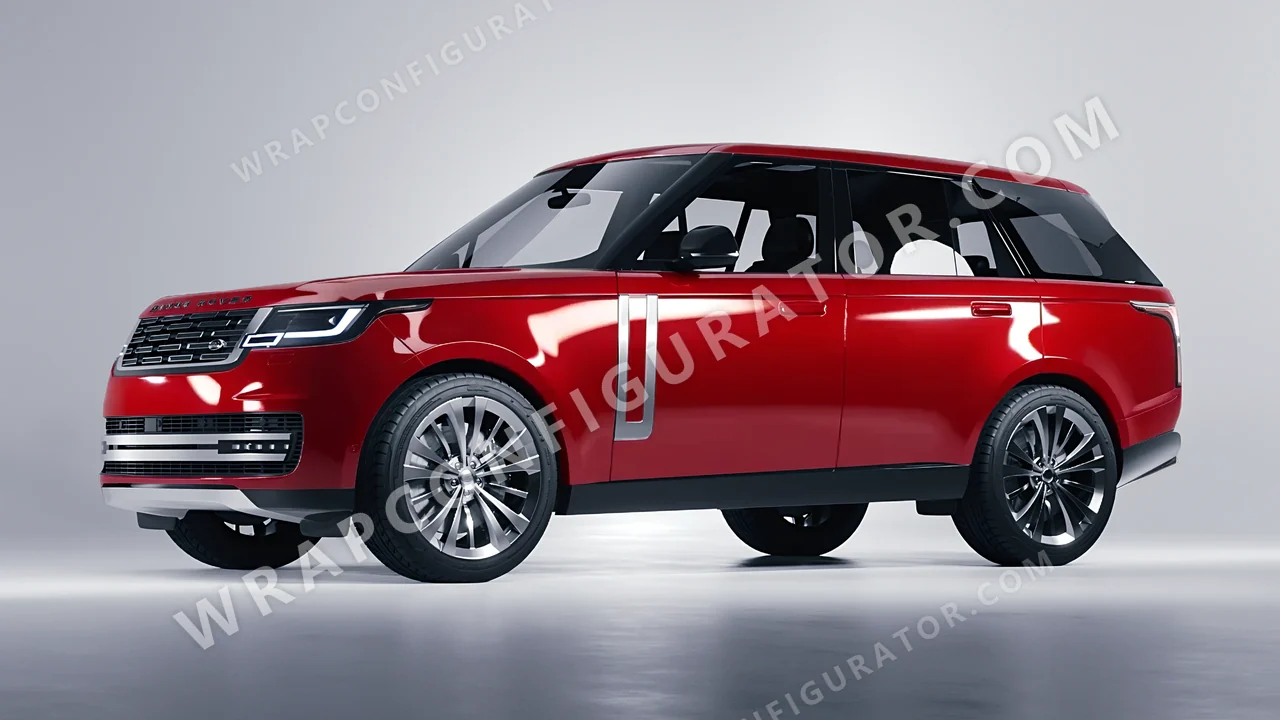 Red Land Rover Range Rover 2024 wrapped in 3M Gloss Flame Red G53
