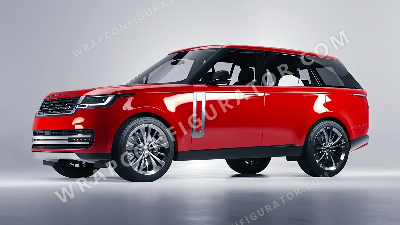 Red Land Rover Range Rover 2024 wrapped in 3M Hot Rod Red HG13