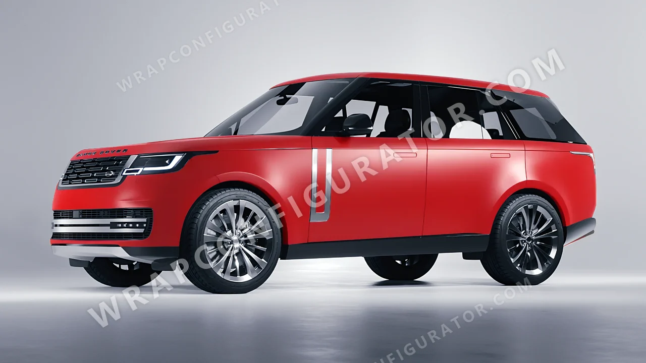 Red Land Rover Range Rover 2024 wrapped in ORACAL Cardinal Red 970RA-028M