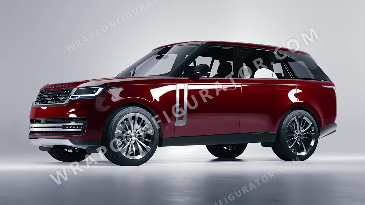 Red Land Rover Range Rover 2024 wrapped in ORACAL Dark Red 970RA-030G
