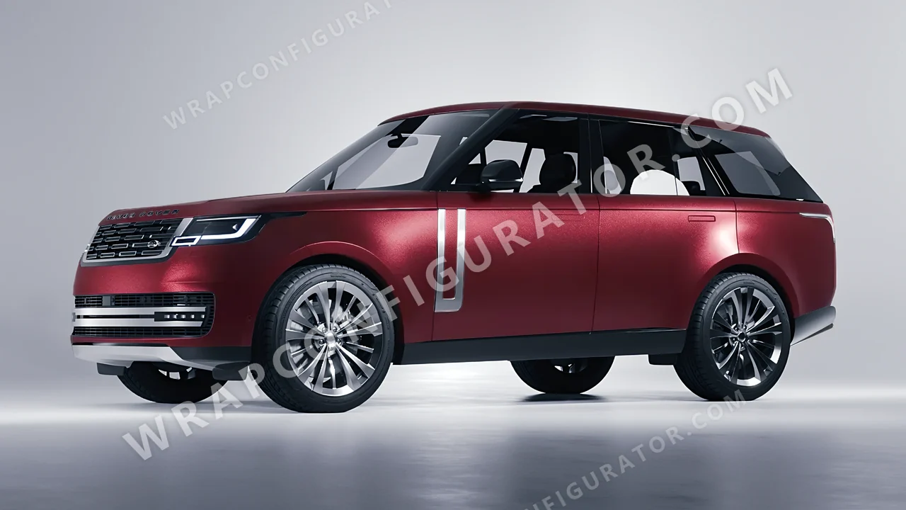 Red Land Rover Range Rover 2024 wrapped in ORACAL Dark Red 970RA-368M
