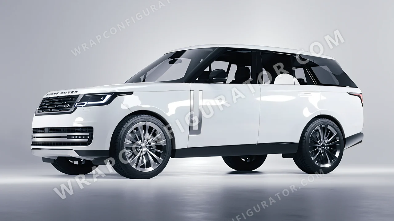 White Land Rover Range Rover 2024 wrapped in 3M Gloss White Aluminum G120