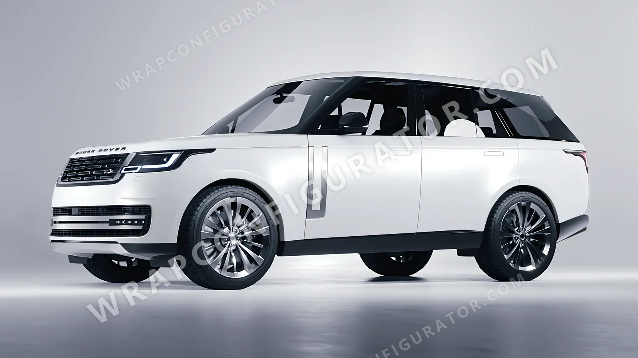 White Land Rover Range Rover 2024 wrapped in 3M Satin White Aluminum S120