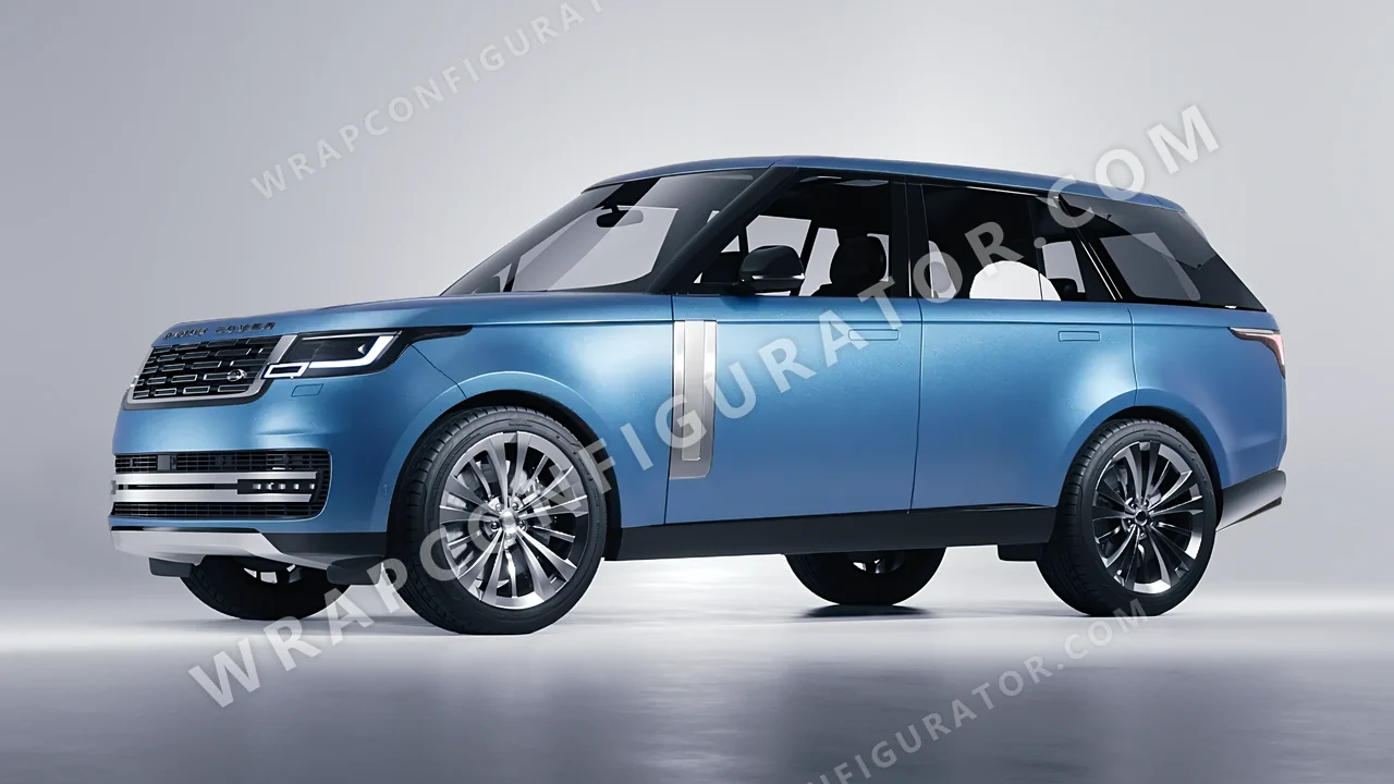 White Land Rover Range Rover 2024 wrapped in Avery Dennison Frosty Blue SW900-643-M