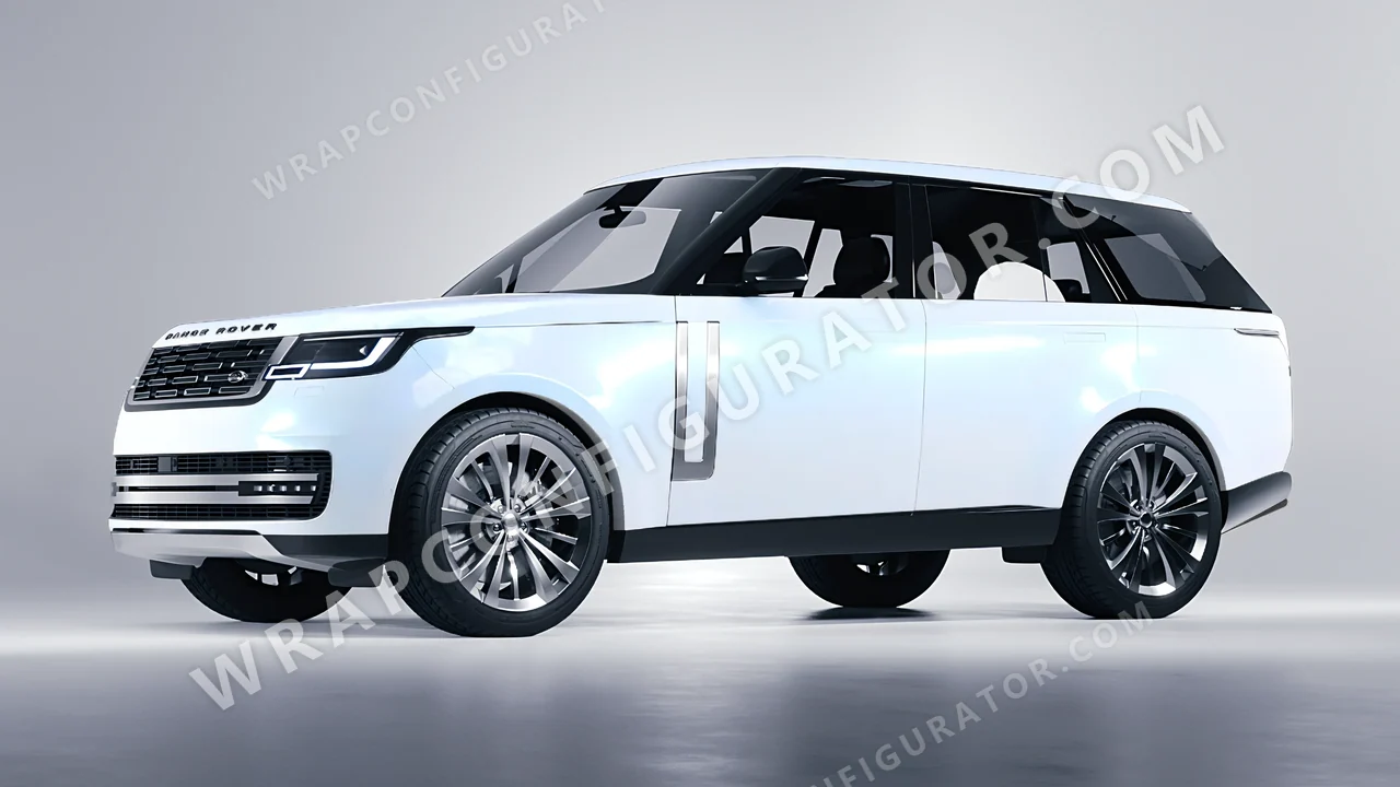 White Land Rover Range Rover 2024 wrapped in KPMF Blue White Pearlescent K75484