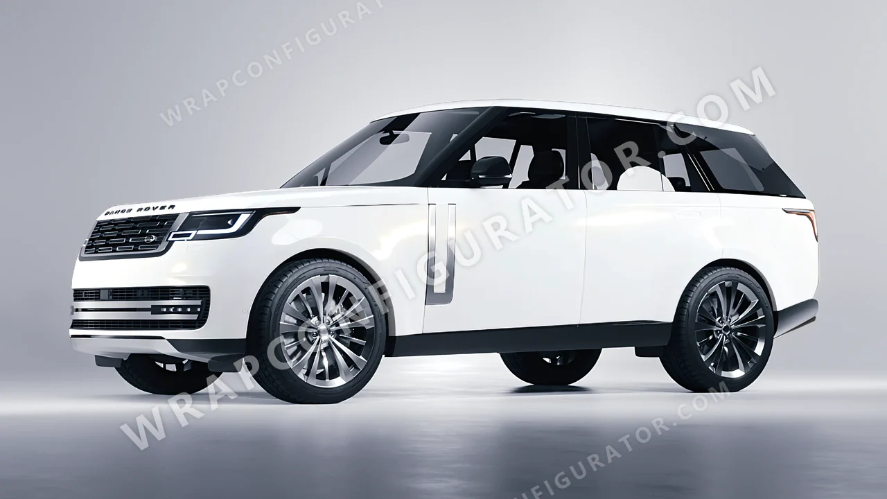 White Land Rover Range Rover 2024 wrapped in KPMF Gold White Starlight K75472