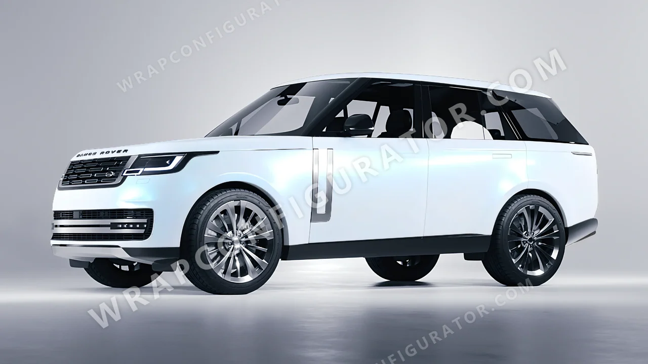 White Land Rover Range Rover 2024 wrapped in KPMF Matt Pacific Blue White Starlight K75576