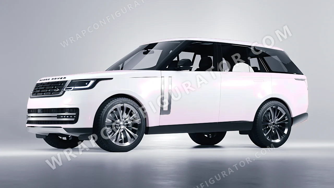 White Land Rover Range Rover 2024 wrapped in KPMF Matt Pink White Starlight K75574