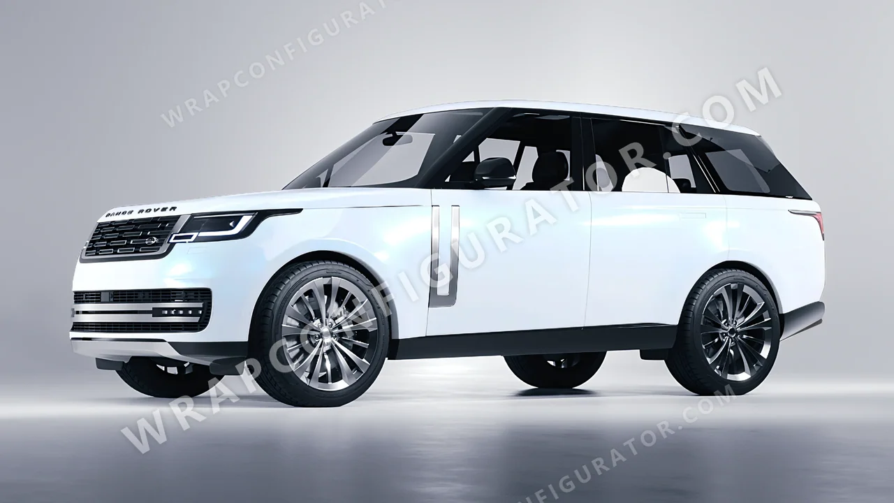 White Land Rover Range Rover 2024 wrapped in KPMF Pacific Blue White Starlight K75476