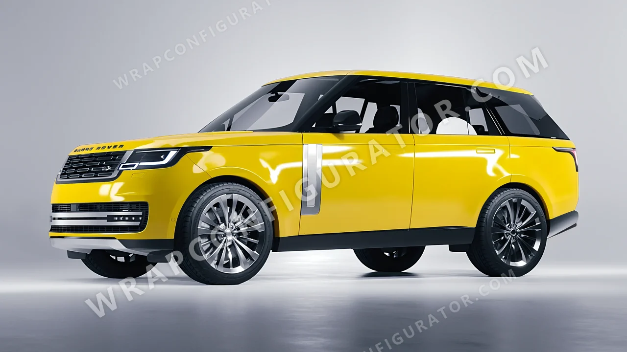 Yellow Land Rover Range Rover 2024 wrapped in 3M Gloss Bright Yellow G15