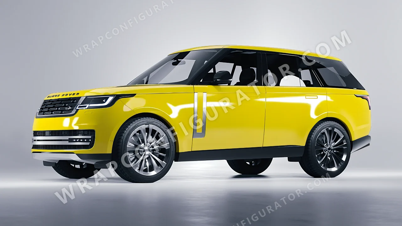 Yellow Land Rover Range Rover 2024 wrapped in 3M Gloss Lucid Yellow G55